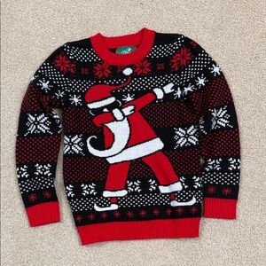 Festive Red and Black Dap Santa Sweater